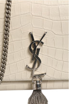 Kate Tassel Small Croc-Embossed Leather