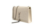 Kate Tassel Small Croc-Embossed Leather