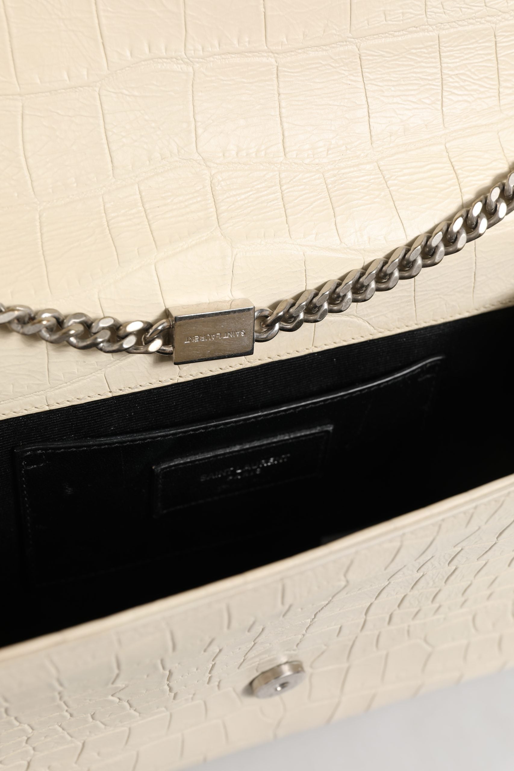 Kate Tassel Small Croc-Embossed Leather