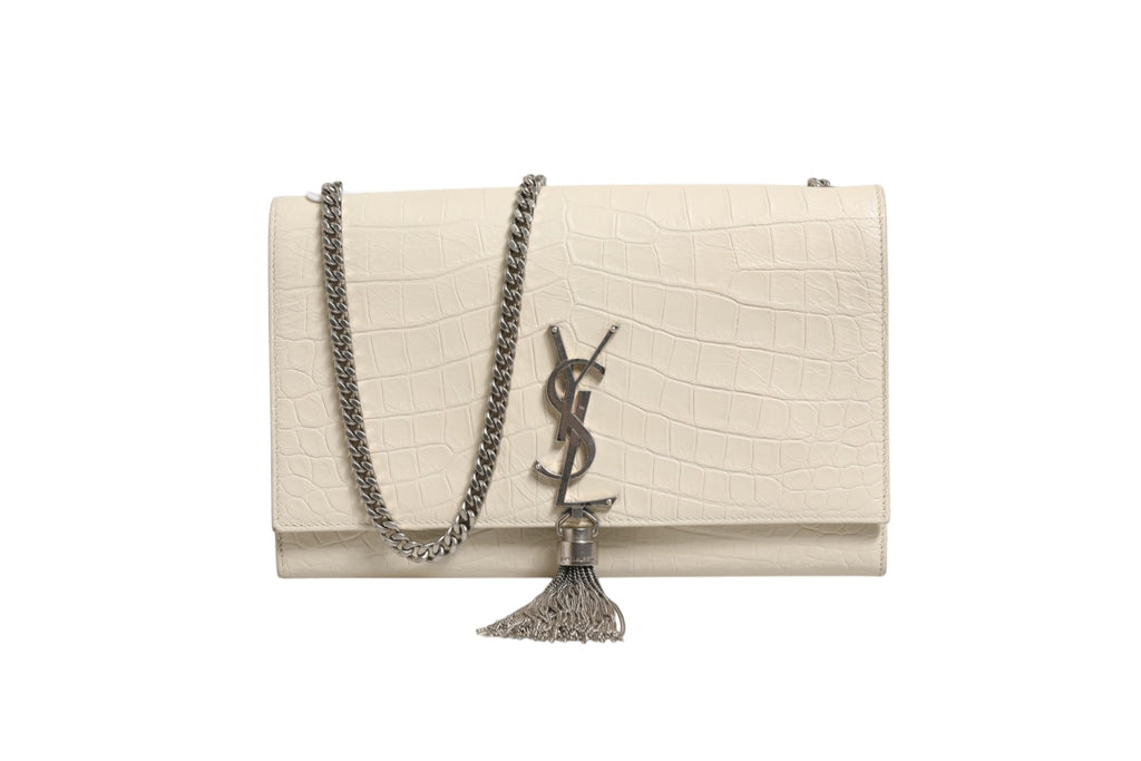 Kate Tassel Small Croc-Embossed Leather