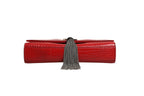 Kate Tassel Chain Bag in Red Crocodile Embossed Leather