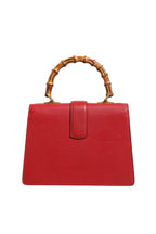 Dionysus Bamboo Medium Top Handle Bag White Blue Red