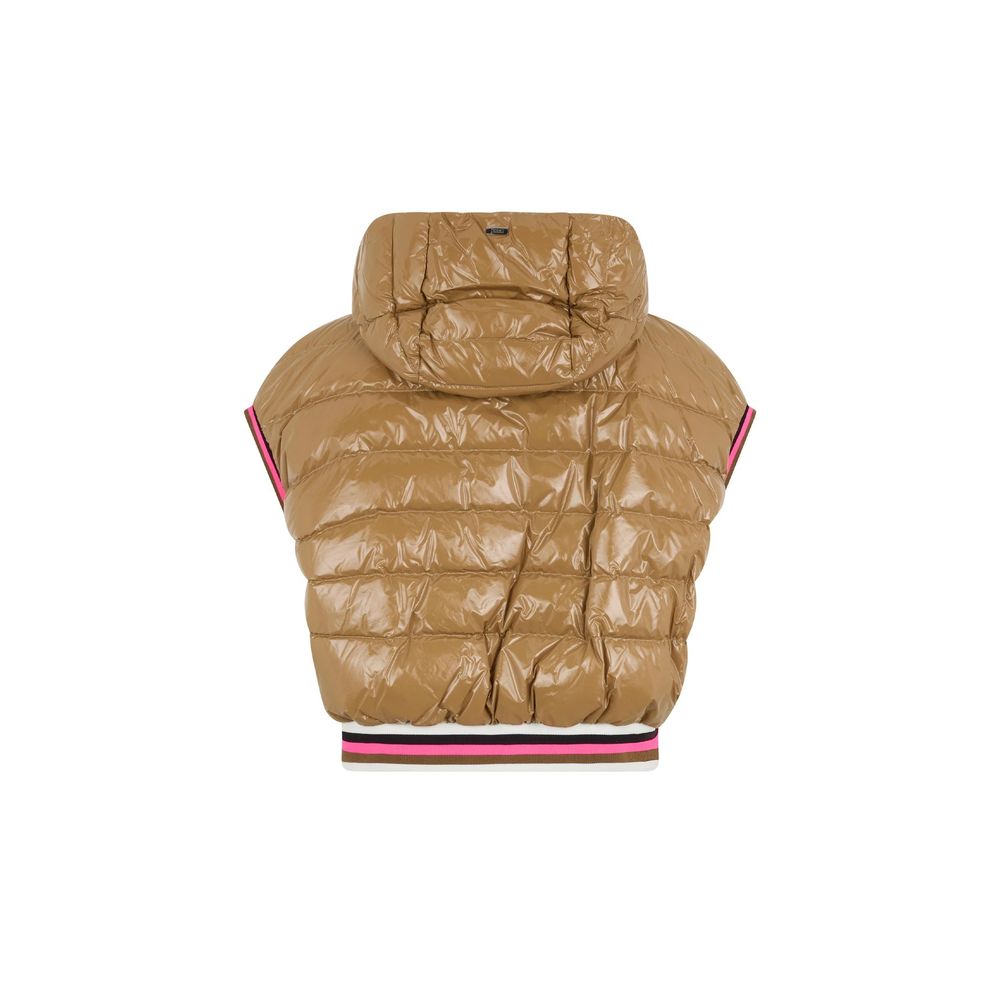 Brown Polyamide Sleveless Jacket