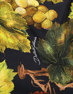 Multicolor Grape Print LongSleeve Midi Dress