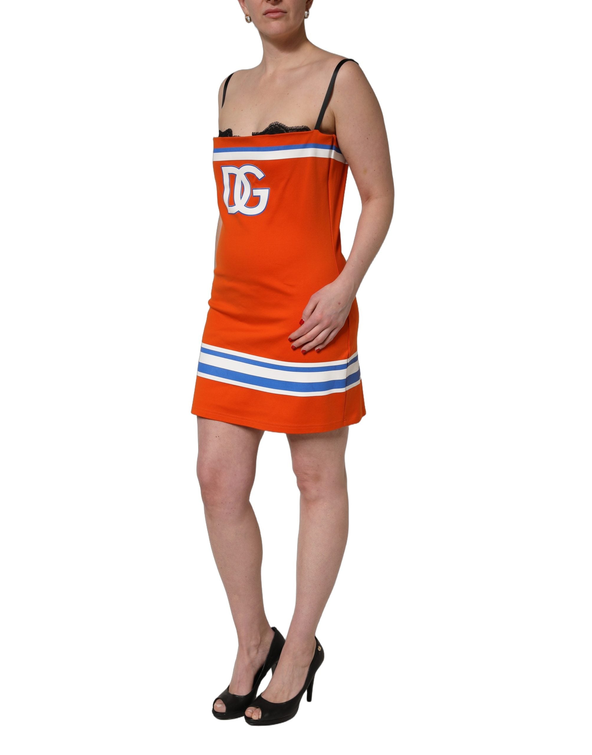 Orange Cotton Superbowl Football Inspired Mini Dress