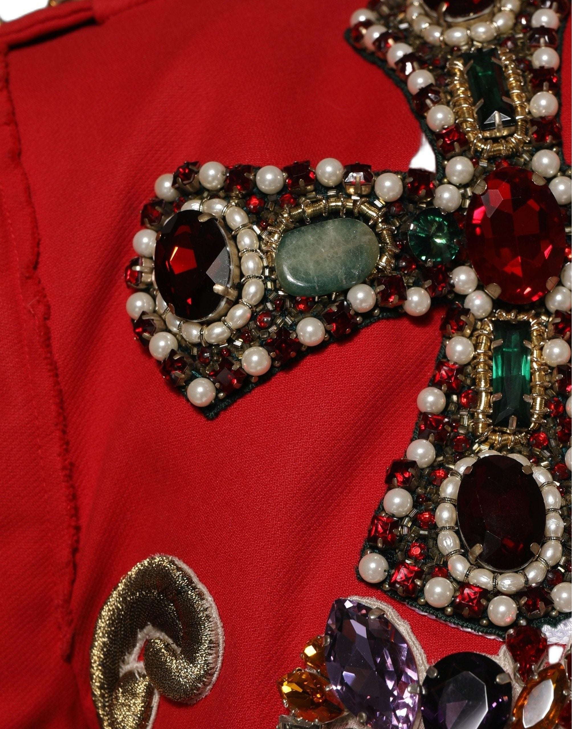 Multicolor Asymmetrical Ornate Jewel Cropped Jacket