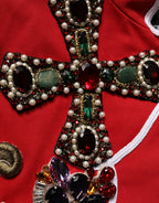 Multicolor Asymmetrical Ornate Jewel Cropped Jacket