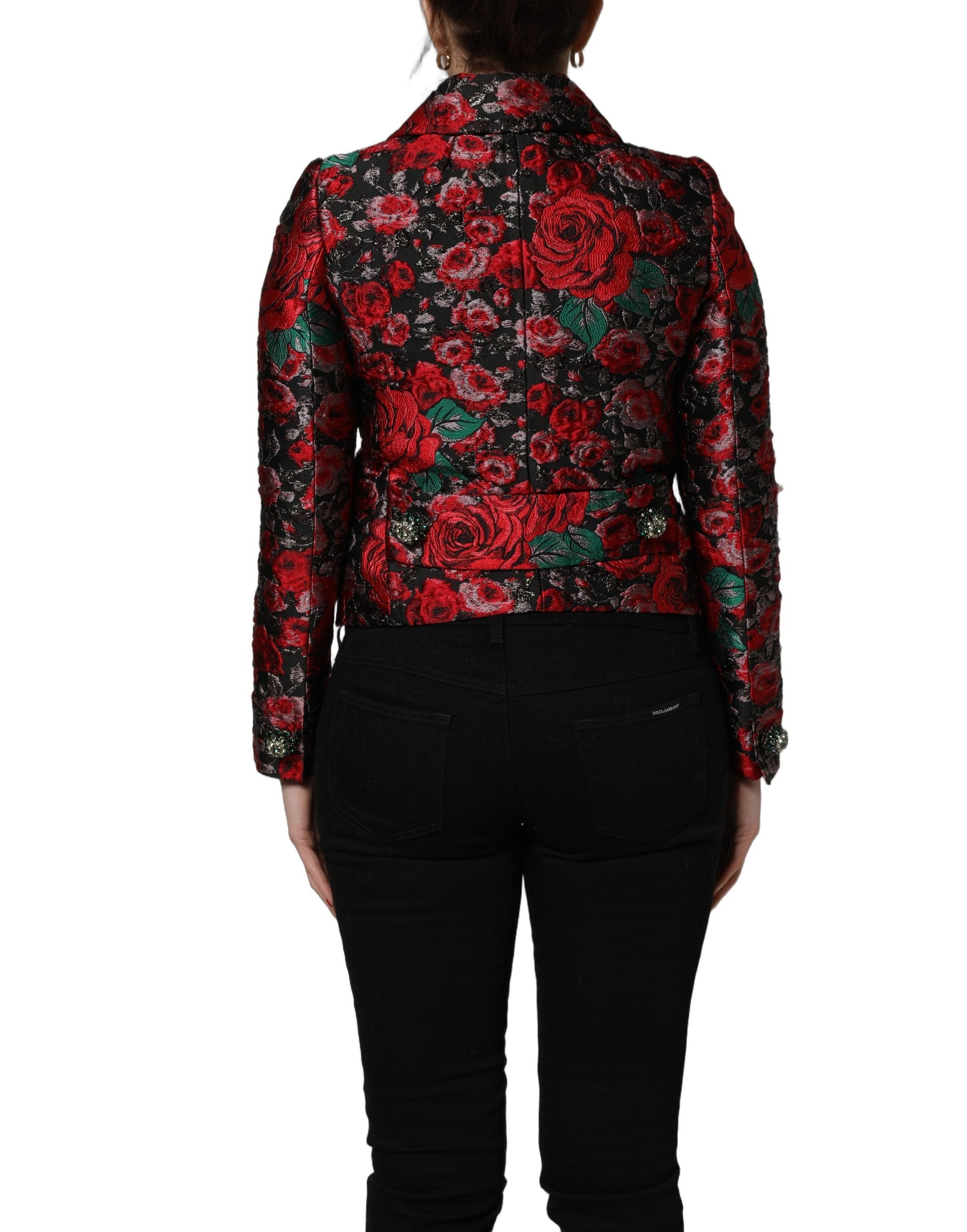 Multicolor Floral Brocade ButtonBlazer Jacket