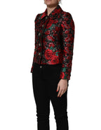 Multicolor Floral Brocade ButtonBlazer Jacket