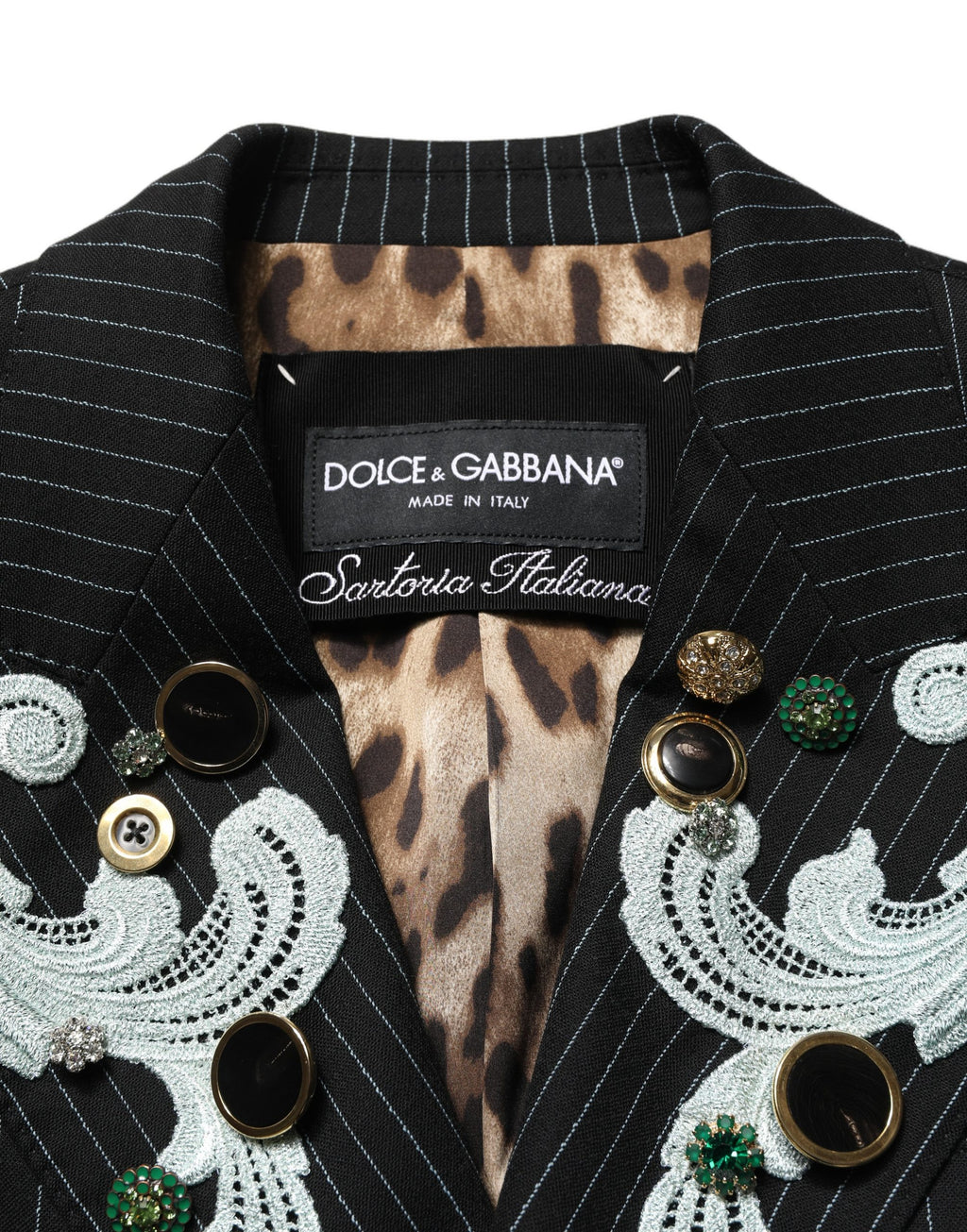 Black Stripe Double-Breasted Blazer Jacket