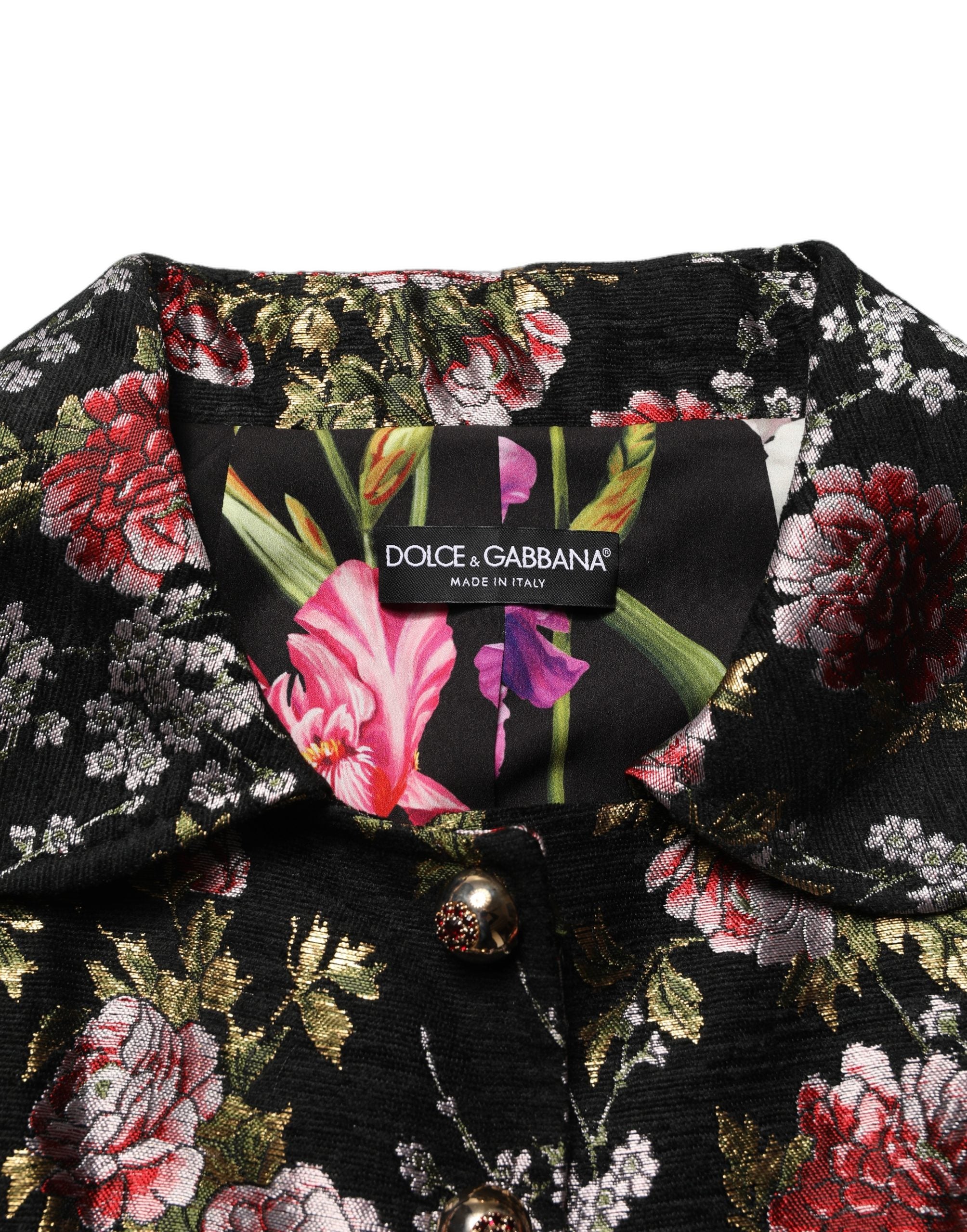 Multicolor Floral Brocade Blazer Jacket