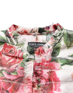 Multicolor Peony Print Polyester Coat Jacket