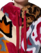 Multicolor Graffiti Print Full Zip Hooded Jacket