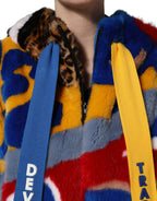 Multicolor Graffiti Print Zip Hooded Jacket