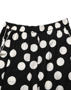Black White Polka Dot Pajama 2 Piece Set Sleepwear