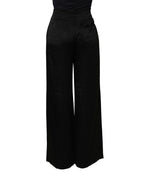Black HighWaist WideLeg Women Trouser Pants