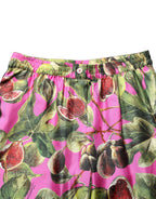 Fuchsia Fig Fruit Leaf Tapered Trouser Pants