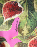 Fuchsia Fig Fruit Leaf Tapered Trouser Pants