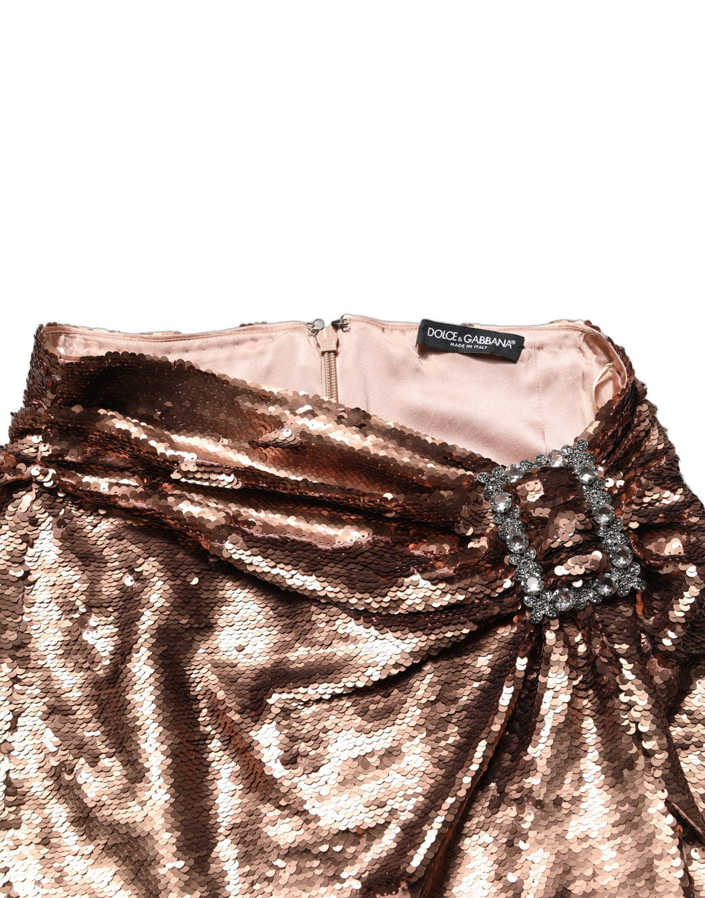 Rose Gold Embellished Sequinned Maxi Skirt