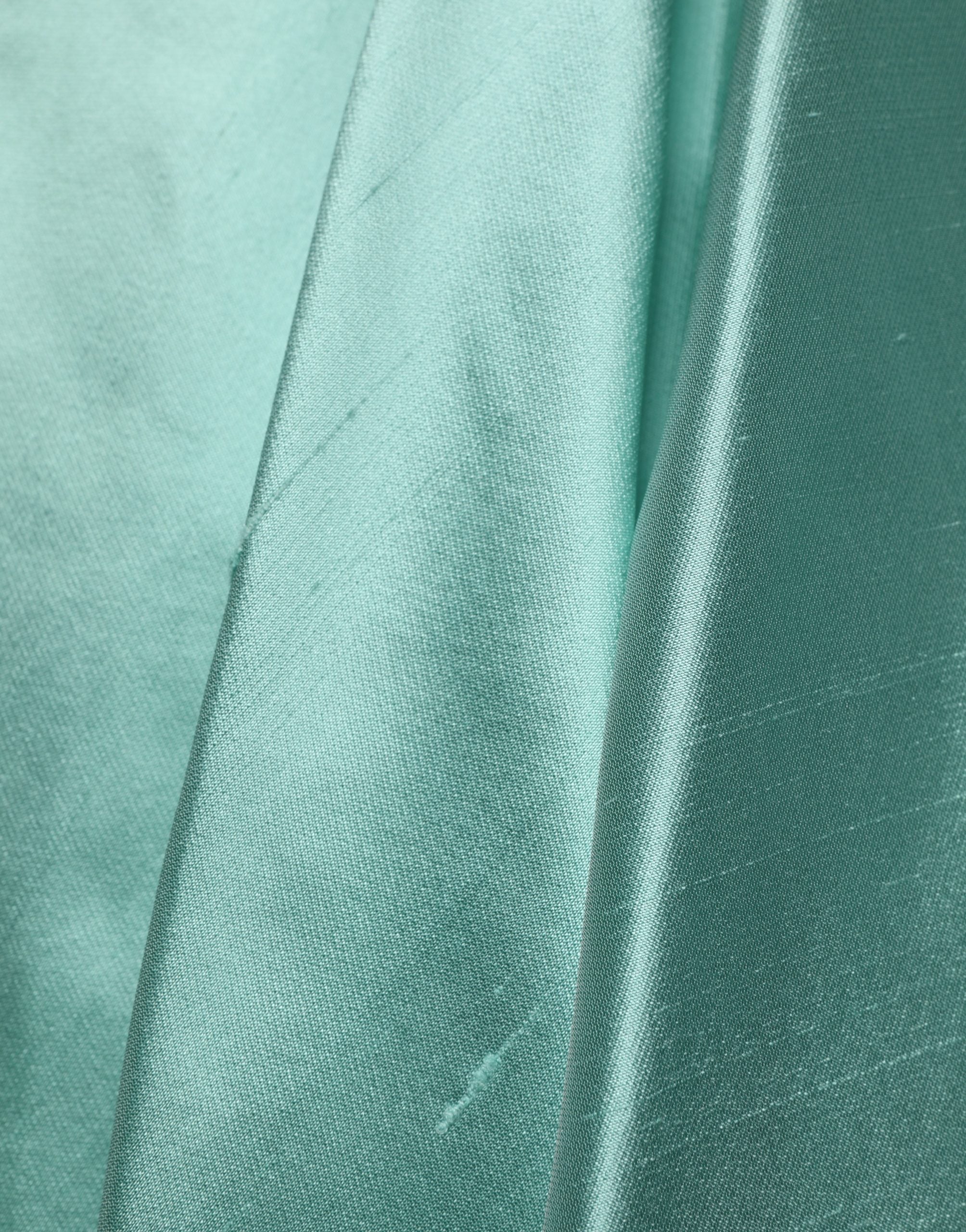 Green Satin High-Waisted Pleated A-line Midi Skirt