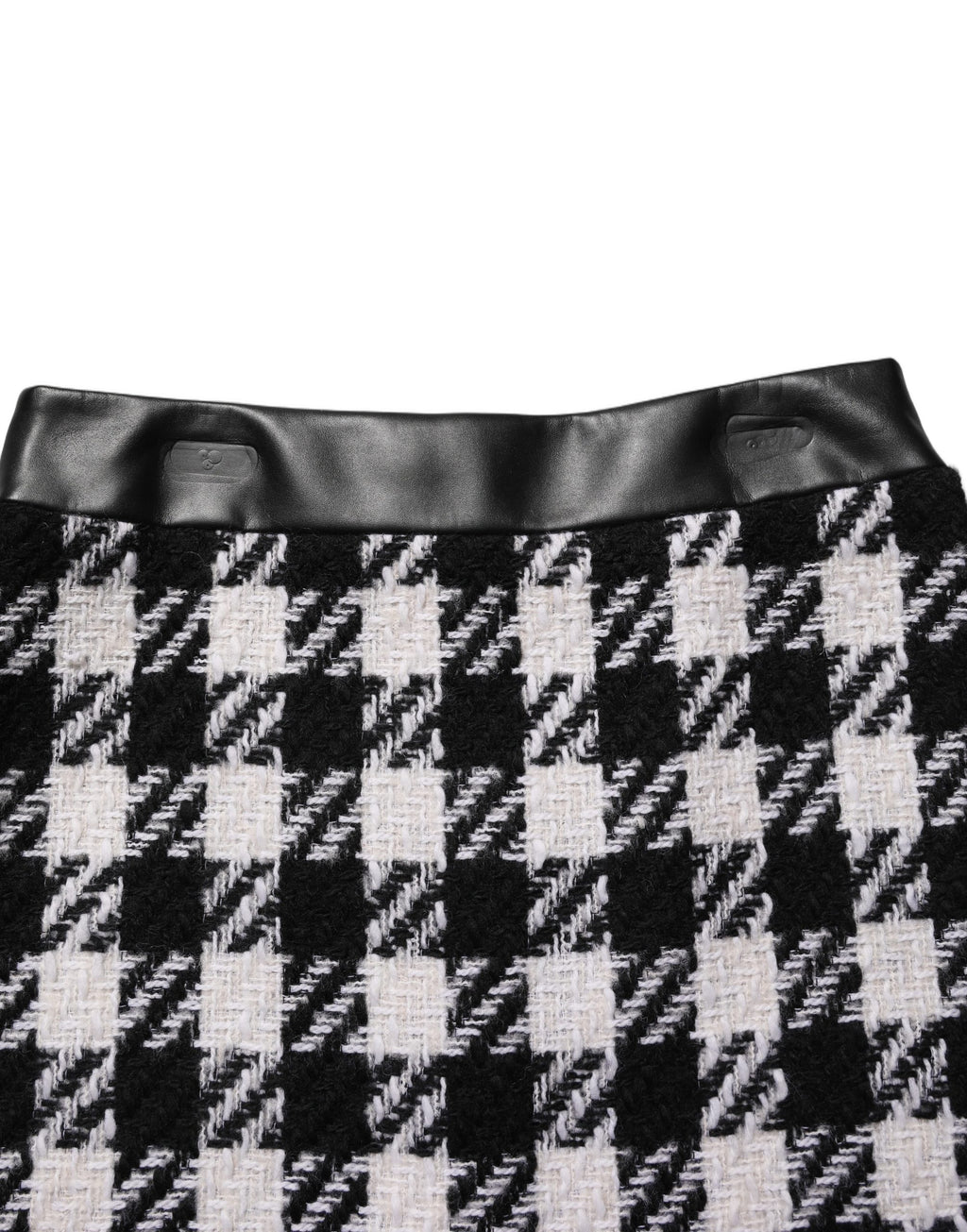 Black White Tweed Houndstooth Mini Skirt