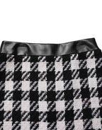 Black White Tweed Houndstooth Mini Skirt