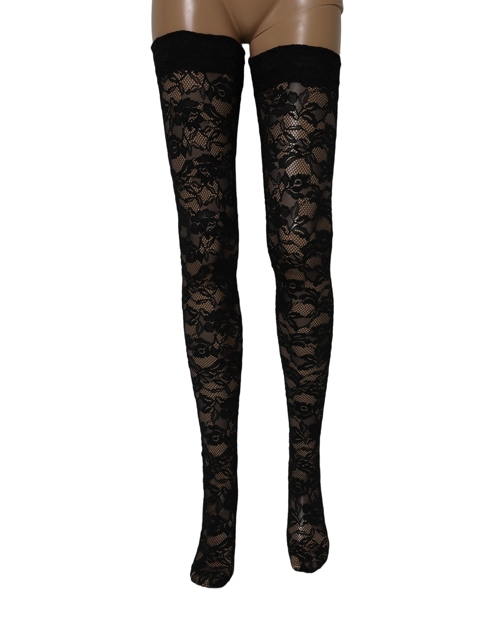 Black Floral Lace Thigh High Stockings Socks