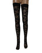 Black Floral Lace Thigh High Stockings Socks