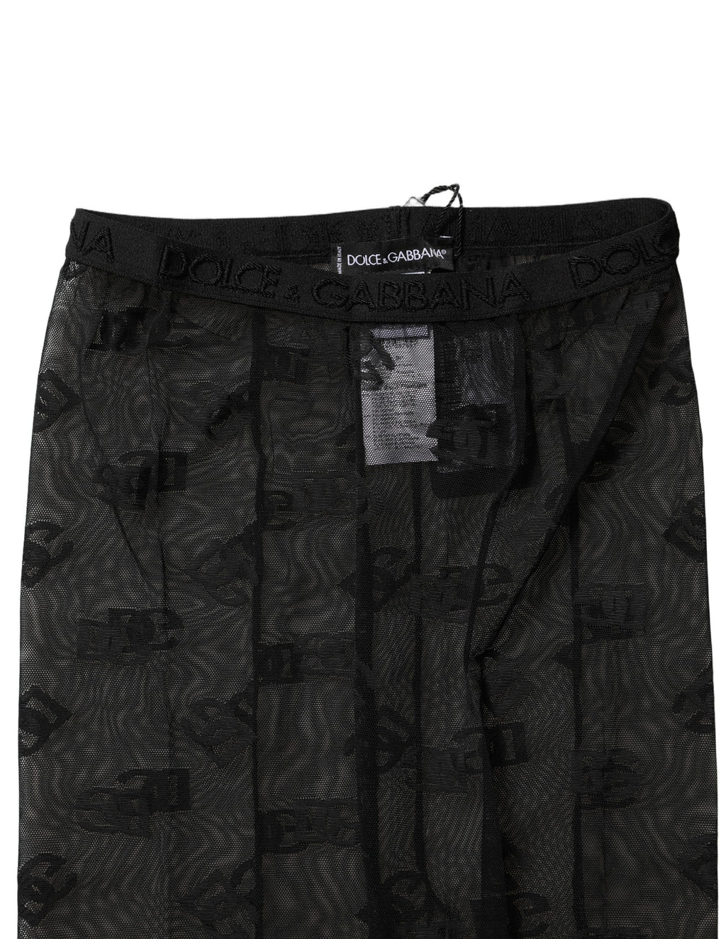 Black Nylon Logo Pattern Tights Stockings Socks