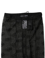 Black Nylon Logo Pattern Tights Stockings Socks