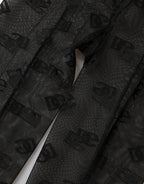 Black Nylon Logo Pattern Tights Stockings Socks