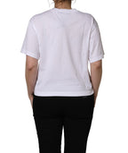 White I Love Supermodel Cotton Crew Neck T-shirt