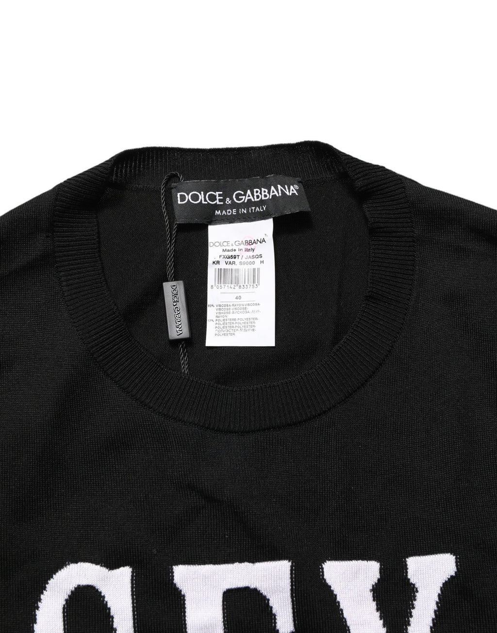 Black Graphic Print Long-Sleeved Top