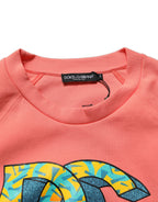 Pink Graphic Crew Neck Cropped Sweatshirt Sweater