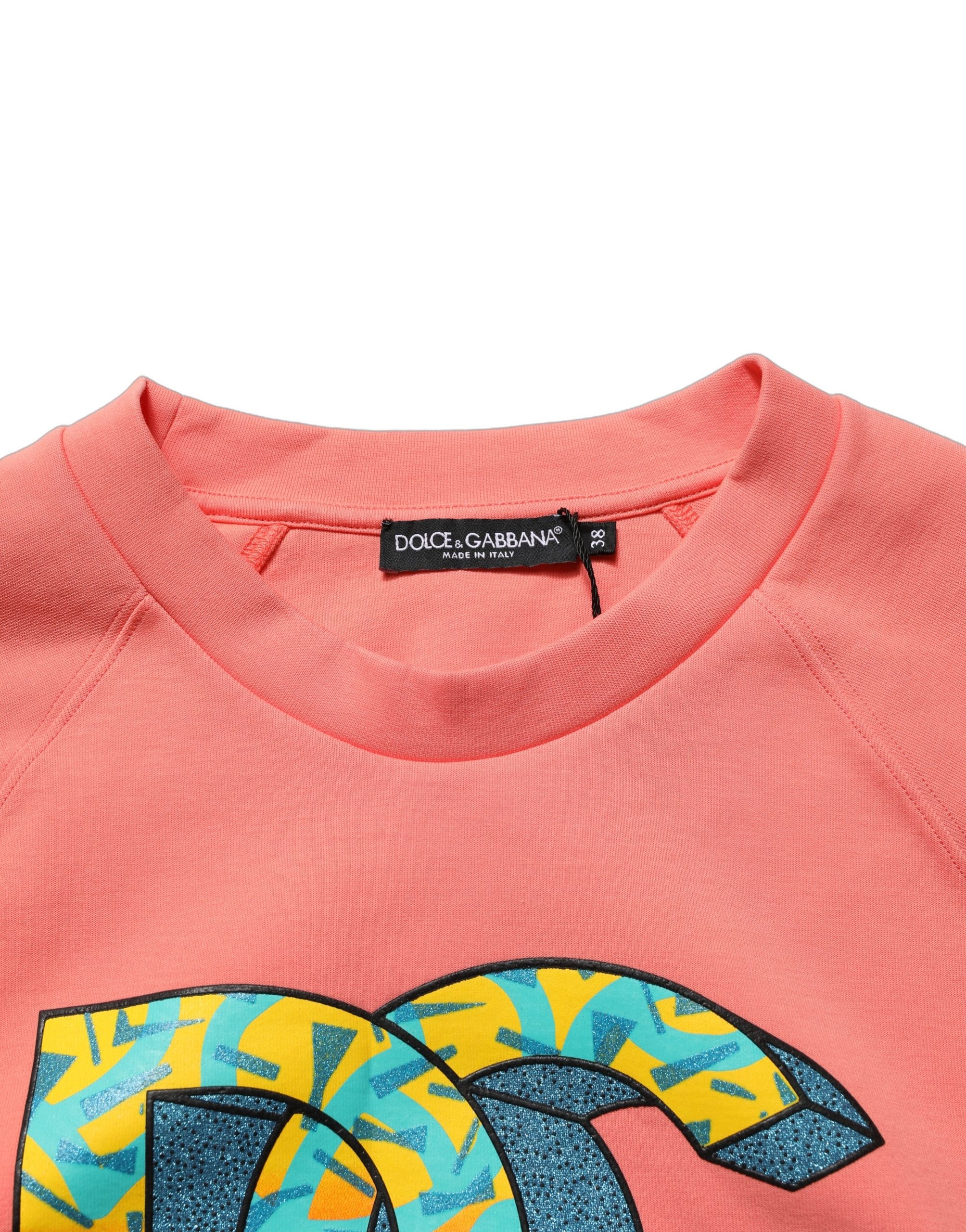 Pink Graphic Crew Neck Cropped Sweatshirt Sweater