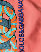 Pink Graphic Crew Neck Cropped Sweatshirt Sweater