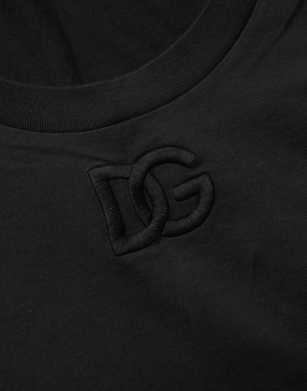 Black Cotton Short-Sleeve Crew Neck T-shirt