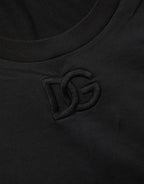 Black Cotton Short-Sleeve Crew Neck T-shirt