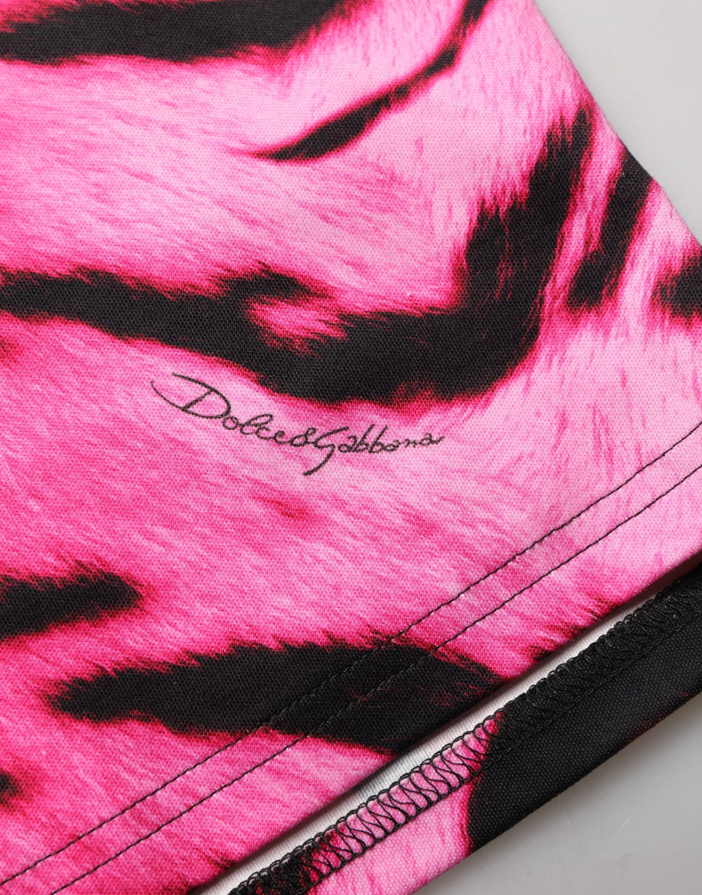 Pink Zebra Sleeveless Crew Neck Cropped T-shirt