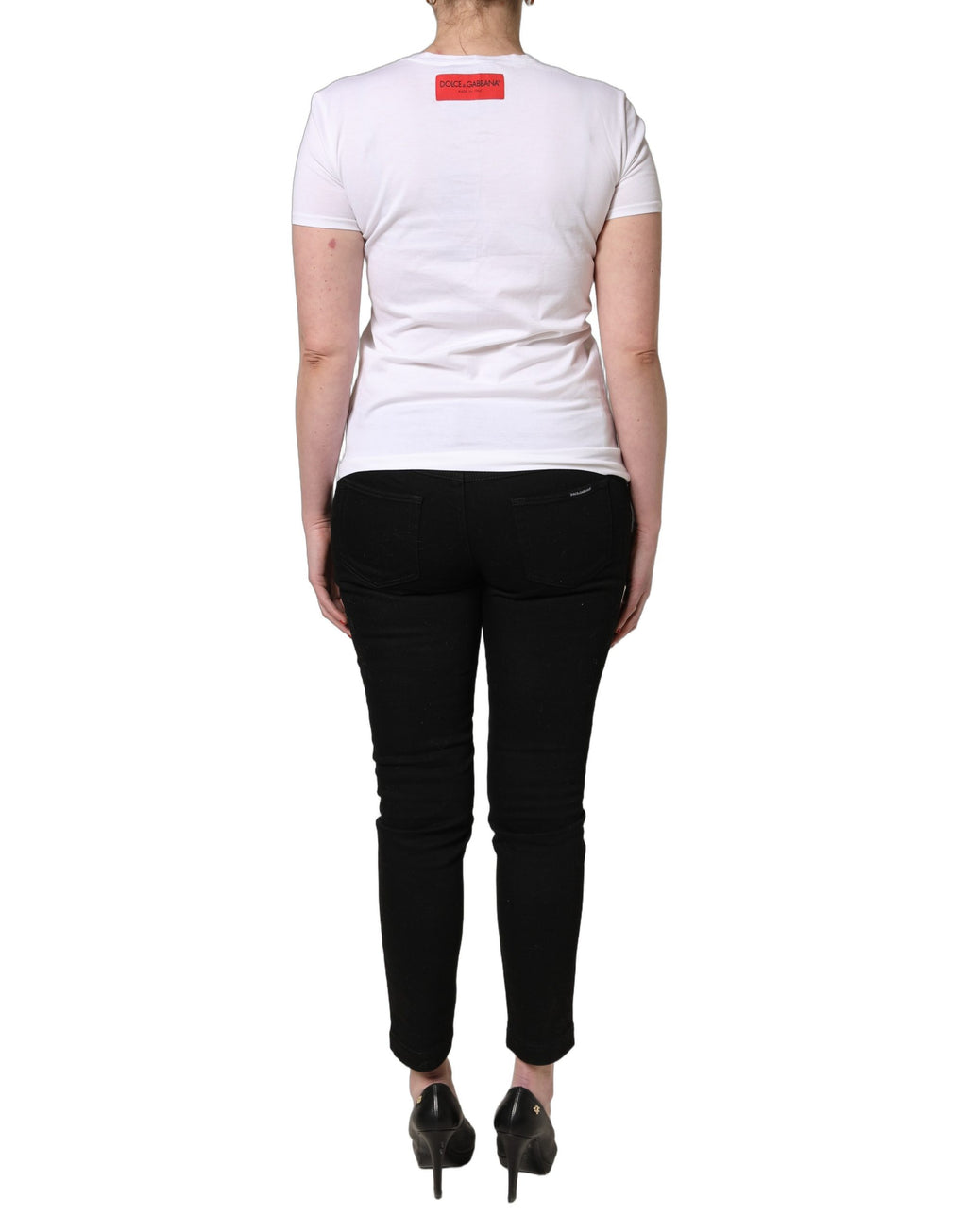 White Floral Graphic Short Sleeve Crew Neck T-shirt