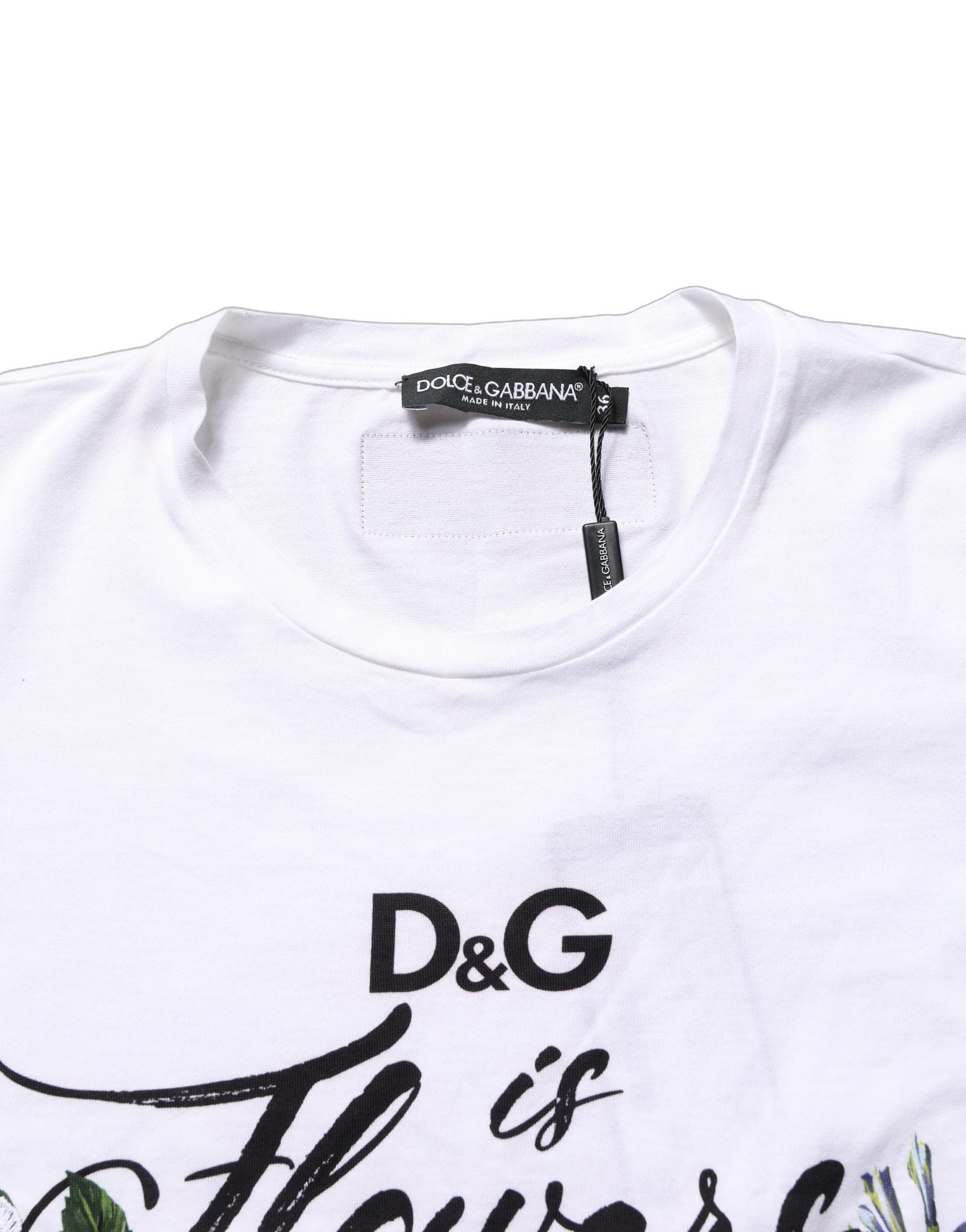 White Floral Graphic Short Sleeve Crew Neck T-shirt