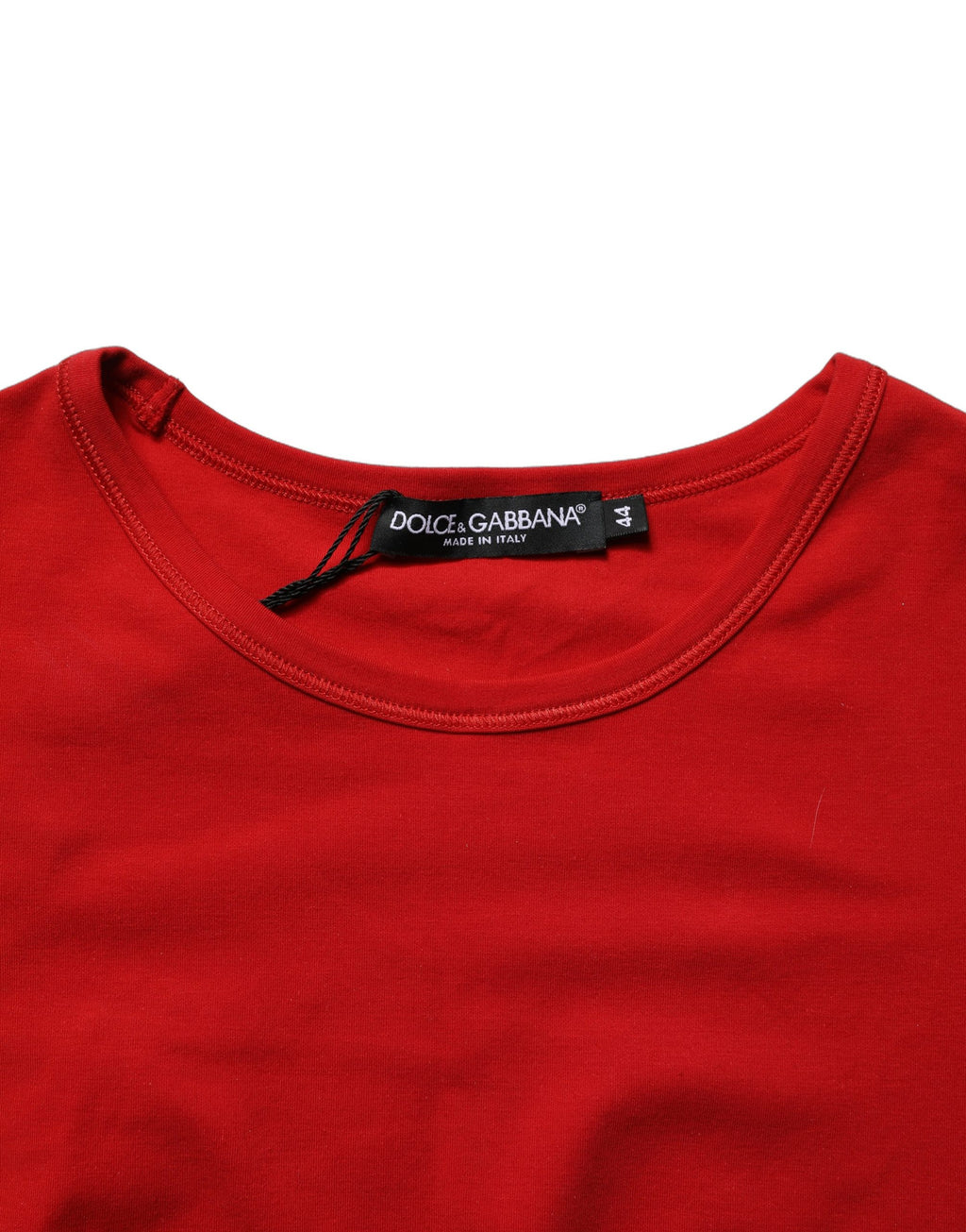 Red Cotton Logo Tape Cropped Short Sleeve T-shirt