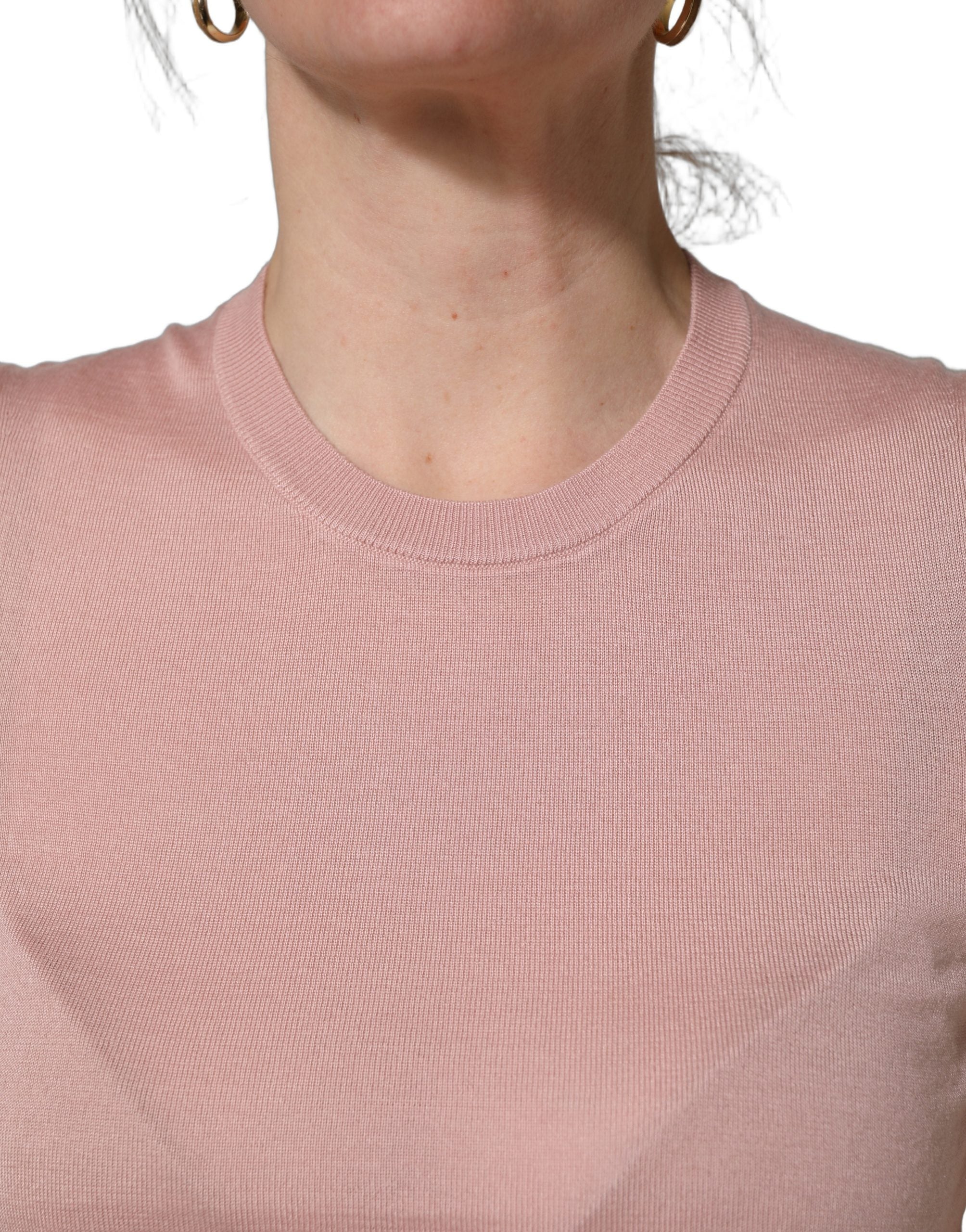 Pink Sleeveless Cashmere Knitted Tank Top