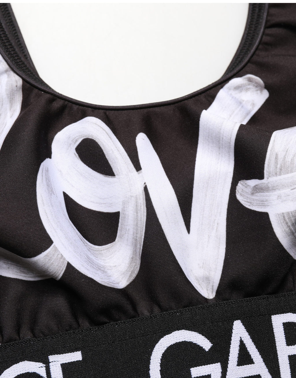 Black DG Love Yourself Sports Bra Cropped Top