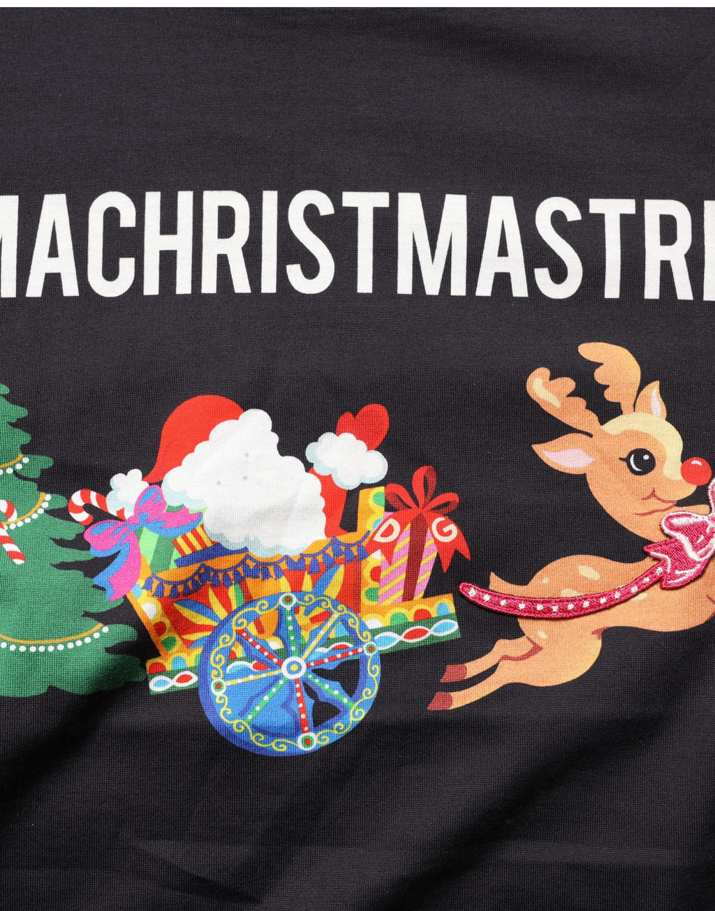 Black #IAMACHRISTMASTREE Print Cotton T-shirt