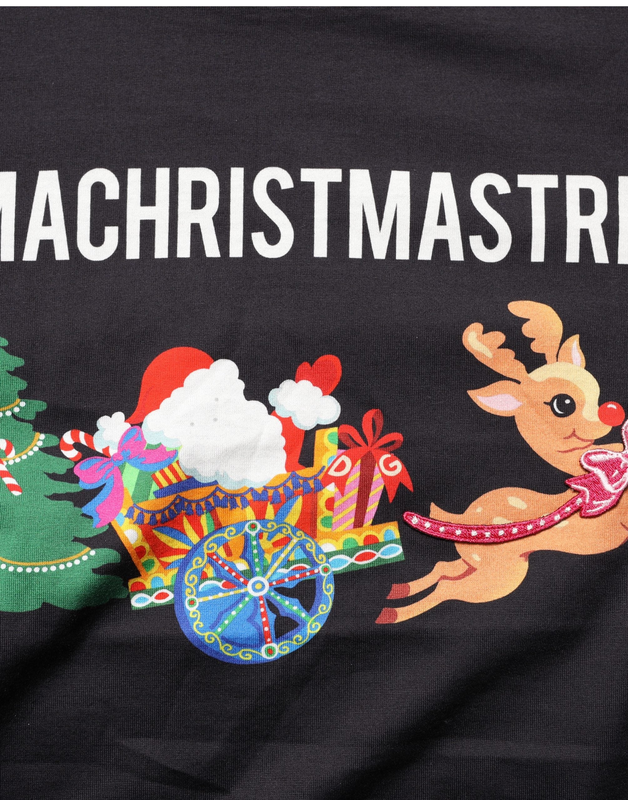 Black #IAMACHRISTMASTREE Print Cotton T-shirt