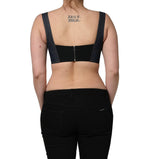 Black Denim Corset Bralette Cotton Cropped Top