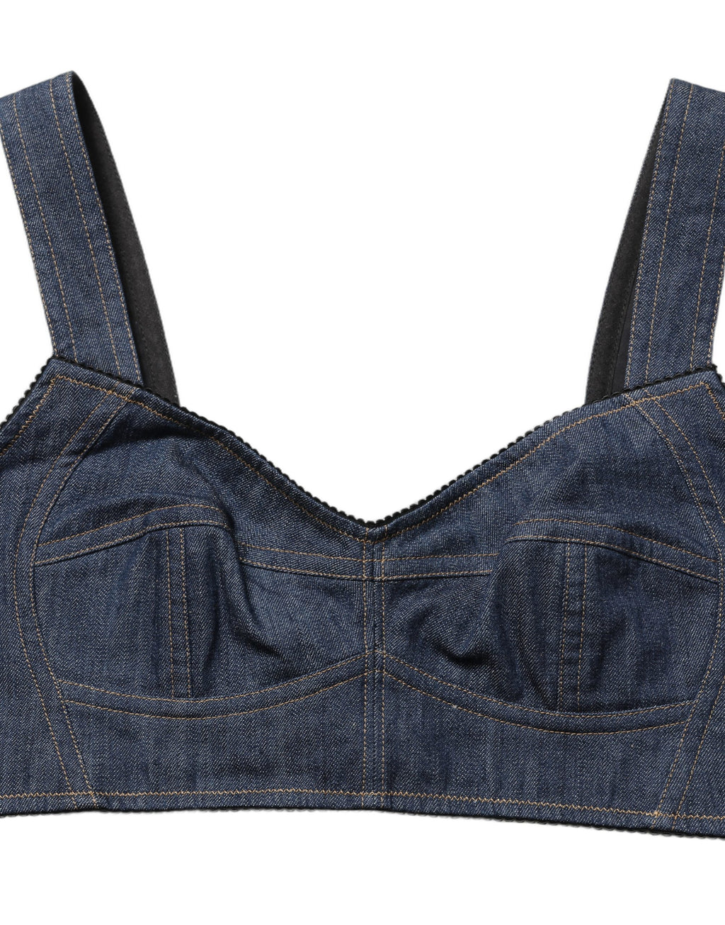 Black Denim Corset Bralette Cotton Cropped Top