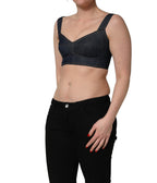 Black Denim Corset Bralette Cotton Cropped Top