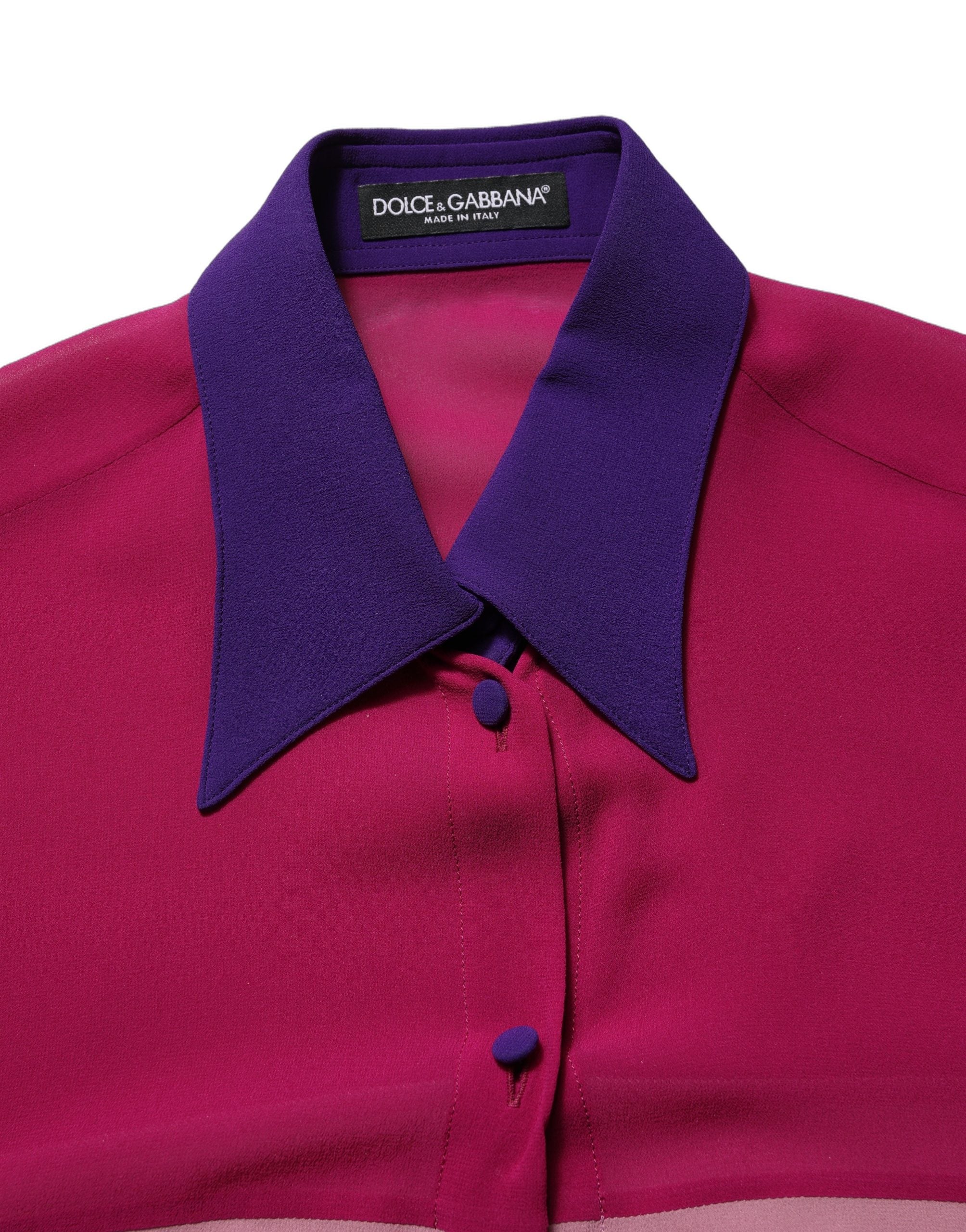 Multicolor Silk Patchwork Shirt Blouse Top